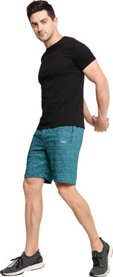 Dig Sel COTTONS Self Design Men Blue Basic Shorts