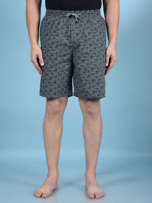 CRIMSOUNE CLUB Floral Print Men Grey Night Shorts