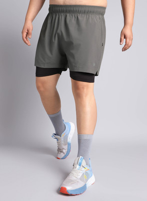 Cult Solid Men Dark Grey Sports Shorts