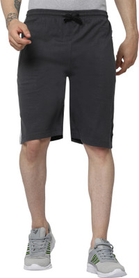 SURYA MAX Solid, Color Block Men Dark Grey Bermuda Shorts