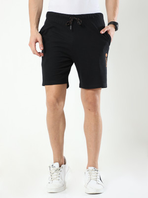 ARDEUR Self Design Men Black Basic Shorts