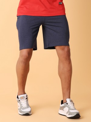 V-MART Solid Men Dark Blue Casual Shorts