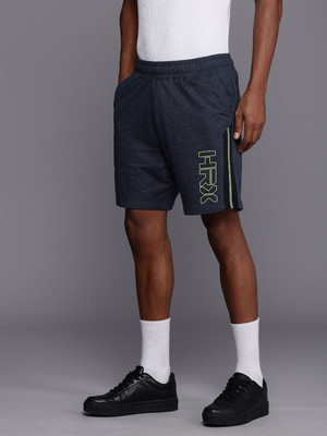 HRX by Hrithik Roshan Self Design Men Blue Regular Shorts