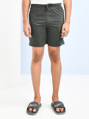 SKYKNIT Solid Men Dark Green Basic Shorts
