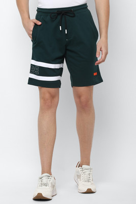 Allen Solly Striped Men Green Regular Shorts