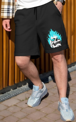 MOWA Printed Men Black Regular Shorts