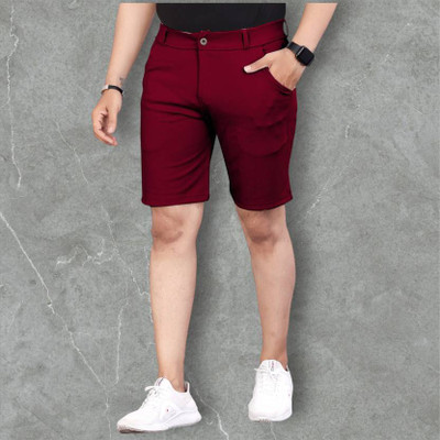 LAPATACLUB Solid Men Maroon Sports Shorts