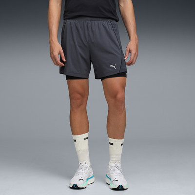 PUMA Striped Men Grey Sports Shorts