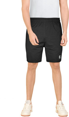 Evoque Solid Men Black Regular Shorts