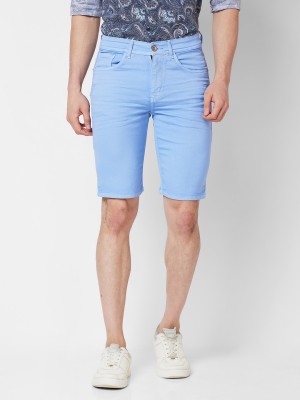 Mode De Base Italie Solid Men Denim Light Blue Denim Shorts