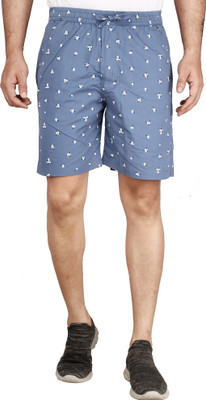 SOUNIK SDS Printed Men Grey Regular Shorts