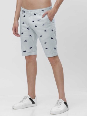 FUBAR Printed Men Grey Chino Shorts