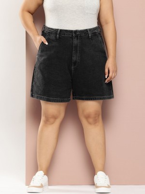 Sztori Solid Women Black Regular Shorts