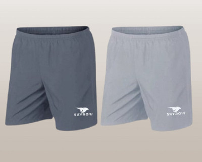 skyrow Printed Men Grey, Grey Regular Shorts