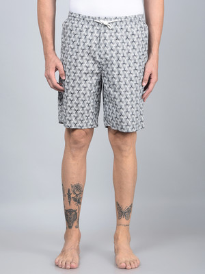 CRIMSOUNE CLUB Self Design Men Grey Regular Shorts