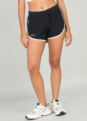UNDER ARMOUR Solid Women Black Running Shorts