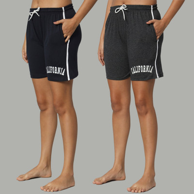 ZEPPI Printed Women Black Casual Shorts