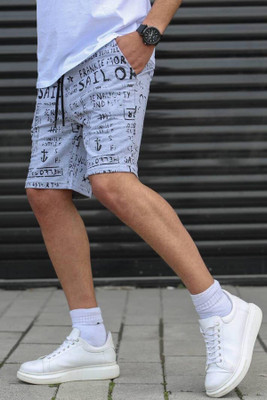 Jungle Berry Printed Men Grey Regular Shorts