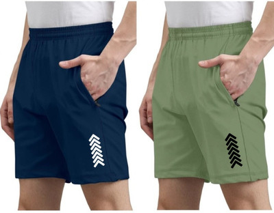 MAANU Printed Men Blue, Green Sports Shorts