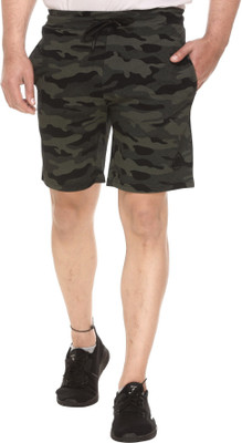 Muffle Printed Men Green Sports Shorts