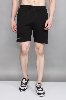 Sport Sun Solid Men Black Sports Shorts