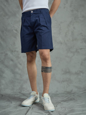 FUGAZEE Solid Men Dark Blue Chino Shorts