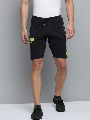 Showoff Solid Men Black Sports Shorts