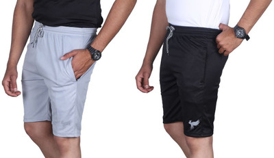 Anjaneya Printed Men White, Black Regular Shorts