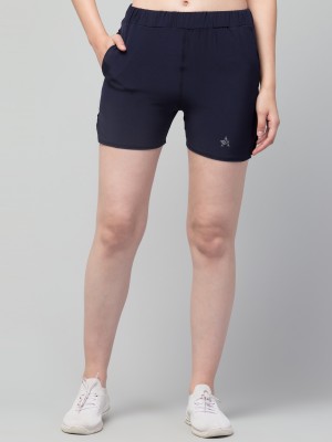 CKARFE Self Design Women Blue Sports Shorts