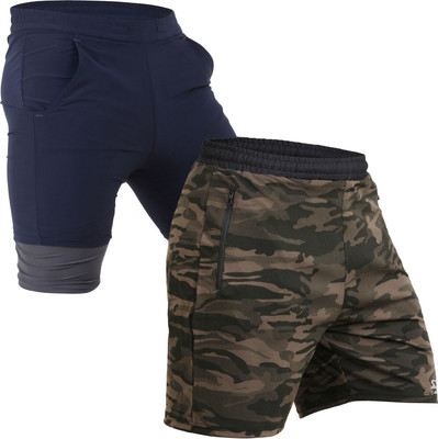 Kyk Solid Men Green, Blue Casual Shorts