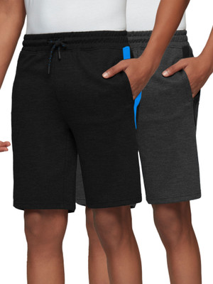 XYXX Solid Men Black, Grey Regular Shorts