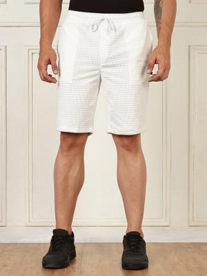 Thomas Scott Self Design Men White Casual Shorts