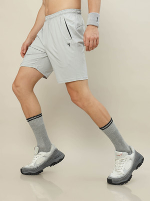 TECHNOSPORT Solid Men Silver Sports Shorts