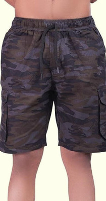 24 Street Printed Men Grey Casual Shorts
