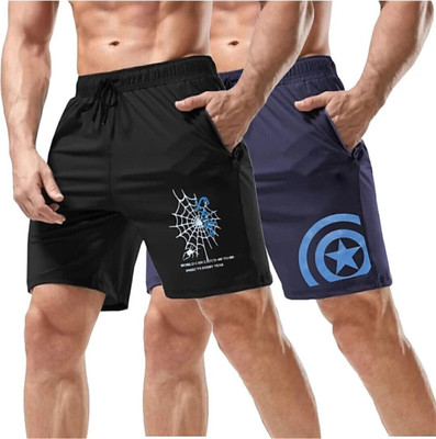 Newapparels Solid Men Black, Blue Casual Shorts