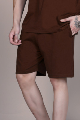 SANE ORIGINALS Solid Men Brown Basic Shorts