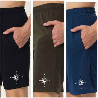 UJN Graphic Print Men Black, Green, Blue Basic Shorts, Regular Shorts, Bermuda Shorts