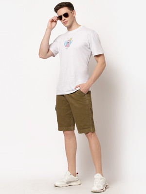 FEVER Solid Men Denim Yellow Denim Shorts