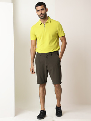 RARE RABBIT Solid Men Light Green Regular Shorts