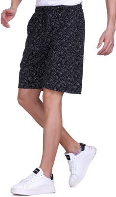 Ninen Printed Men Black Basic Shorts
