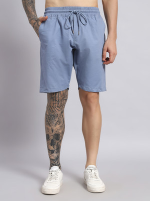 PN Dawar Knitwear Solid Men Blue Basic Shorts