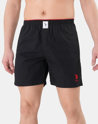 U.S. POLO ASSN. Solid Men Black Boxer Shorts