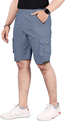 RAXAENTERPRISE Solid Men Light Blue Cargo Shorts, Casual Shorts