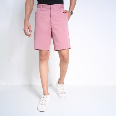 Peregrine by Pantaloons Solid Men Pink Basic Shorts