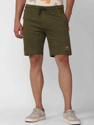 PETER ENGLAND Solid Men Green Regular Shorts
