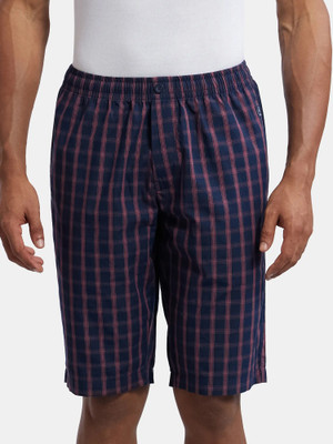 JOCKEY Checkered Men Blue Bermuda Shorts
