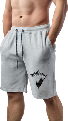 HOTFITS Solid Men Grey Basic Shorts