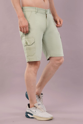 NIVASU Solid Men Light Green Cargo Shorts