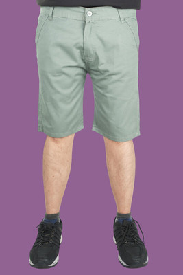 PUBHIZA Solid Men Light Green Chino Shorts