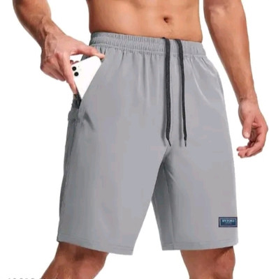 MOJOO Self Design Men Reversible Grey Regular Shorts